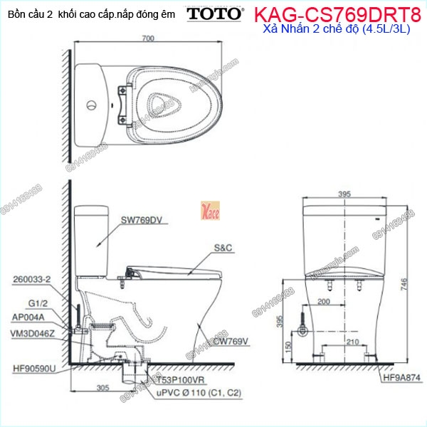 KAG-CS769DRT8-Bon-cau-2-khoi-TOTO-KAG-CS769DRT8-Kich-thuoc-lap-dat