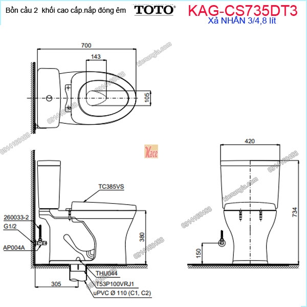 KAG-CS735DT3-Bon-cau-2-khoi-TOTO-KAG-CS735DT3-kich-thuoc