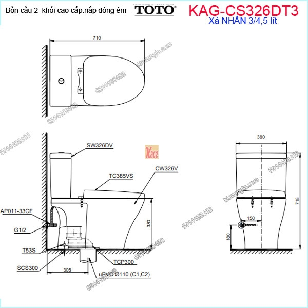 KAG-CS326DT3-Bon-cau-2-khoi-TOTO-KAG-CS326DT3-kich-thuoc-lap-dat