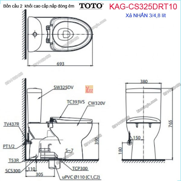 KAG-CS325DRT10-Bon-cau-2-khoi-TOTO-KAG-CS325DRT10-kich-thuoc-lap-dat