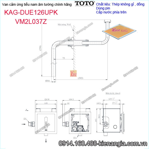 KAG-DUE126UPKVM2L037Z-Van-cam-ung-tieu-nam-am-tuong-dung-PIN-chinh-hang-TOTO-KAG-DUE126UPKVM2L037Z-thong-so