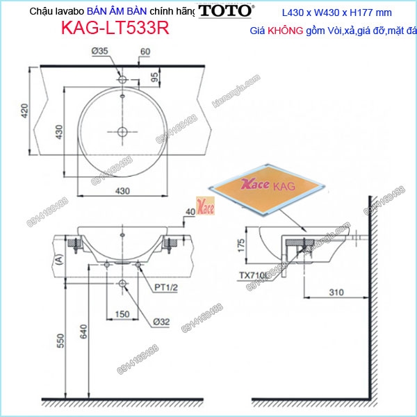 KAG-LLT533R-Chau-lababo-tron-BAN--AM-BAN-chinh-hang-TOTO-430X430mm-KAG-LLT533R-kich-thuoc-lap-dat