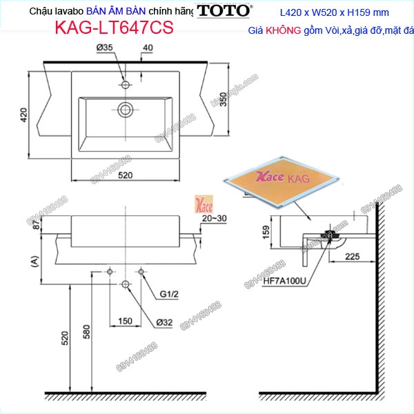 KAG-LT647CS-Chau-lababo-Vuong-BAN--AM-BAN-chinh-hang-TOTO-420X520mm-KAG-LT647CS-kich-thuoc-lap-dat