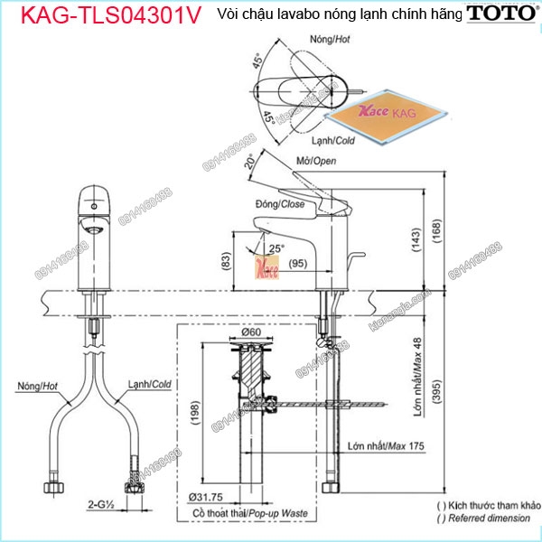 KAG-TLS04301V-Voi-chau-lavabo-nong-lanh-chinh-hang-TOTO-KAG-TLS04301V-thong-so-lap-dat