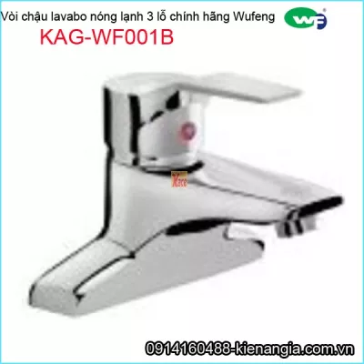 Vòi chậu lavabo nóng lạnh 3 lỗ chính hãng WUFENG KAG-WF001B