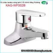 Vòi chậu lavabo nóng lạnh 3 lỗ chính hãng WUFENG KAG-WF002B