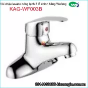 Vòi chậu lavabo nóng lạnh 3 lỗ chính hãng WUFENG KAG-WF003B