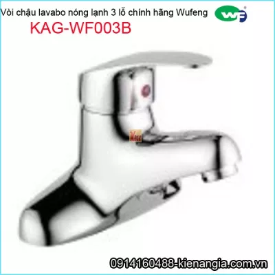 Vòi chậu lavabo nóng lạnh 3 lỗ chính hãng WUFENG KAG-WF003B