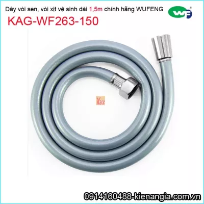 Dây vòi sen,vòi xịt nhựa xám tốt wufeng chính hãng dài 1,5m KAG-WF263-150