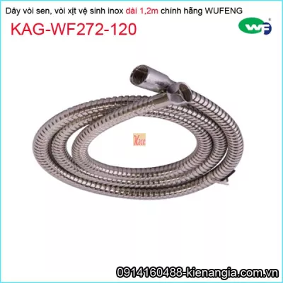 Dây vòi sen, vòi xịt inox tốt wufeng chính hãng dài 1,2m KAG-WF272-120