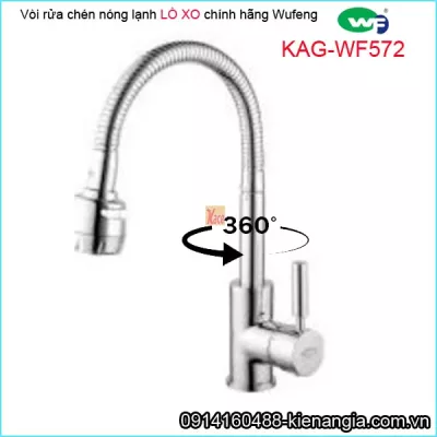 Vòi rửa chén nóng lạnh chính hãng WUFENG lò xo KAG-WF572