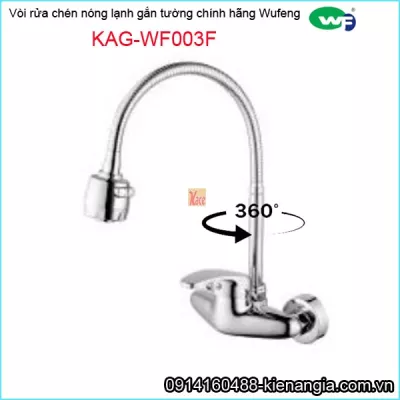 Vòi rửa chén nóng lạnh chính hãng WUFENG âm tường KAG-WF003F