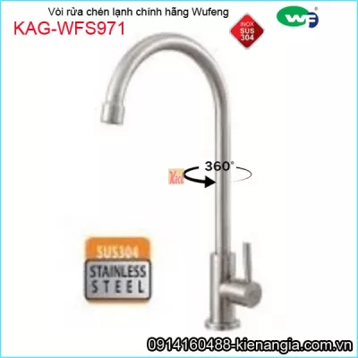Vòi bếp lạnh  Wufeng chính hãng inox sus304  KAG-WFS971