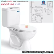 Bồn cầu 2 khối xả 2 Nhấn  Viglacera chính hãng KAG-VT18M