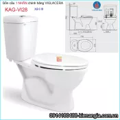 Bồn cầu 2 khối 1 nhấn Viglacera chính hãng KAG-VI28