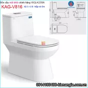Bồn cầu liền một khối chính hãng Viglacera KAG-V816