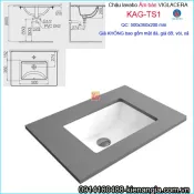Chậu lavabo chữ nhật ÂM BÀN chính hãng Viglacera KAG-TS1