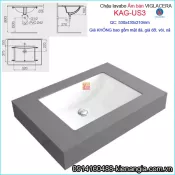 Chậu lavabo chữ nhật ÂM BÀN chính hãng Viglacera KAG-US3