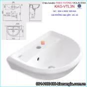 Chậu lavabo treo tường Viglacera KAG-VTL3N