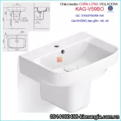 Chậu Lavabo chân lửng treo Tường Viglacera KAG-V59BO