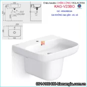 Chậu Lavabo chân lửng treo Tường Viglacera KAG-V23BO