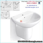 Chậu Lavabo chân lửng treo Tường Viglacera KAG-V36BO