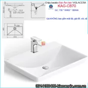 Chậu lavabo bán âm bàn Viglacera KAG-CB70