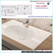 Chậu lavabo âm bàn dương vành Viglacera KAG-CB69