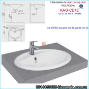 Chậu lavabo âm bàn dương vành Viglacera KAG-CD12