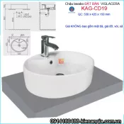 Chậu lavabo ĐẶT BÀN tròn Viglacera KAG-CD19