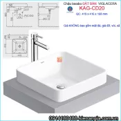 Chậu lavabo ĐẶT BÀN vuông Viglacera KAG-CD20