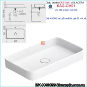 Chậu lavabo ĐẶT BÀN chữ nhật iglacera KAG-CM01