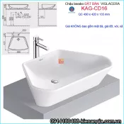 Chậu lavabo ĐẶT BÀN mỹ thuật Viglacera KAG-CD16