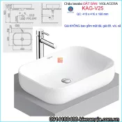 Chậu lavabo ĐẶT BÀN Viglacera KAG-V25