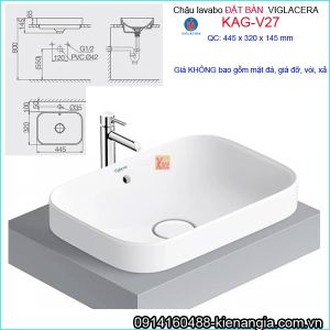 Chậu lavabo ĐẶT BÀN Viglacera KAG-V27