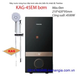 Máy nước nóng trực tiếp có bơm màu đen Toshiba KAG-45EM bơm