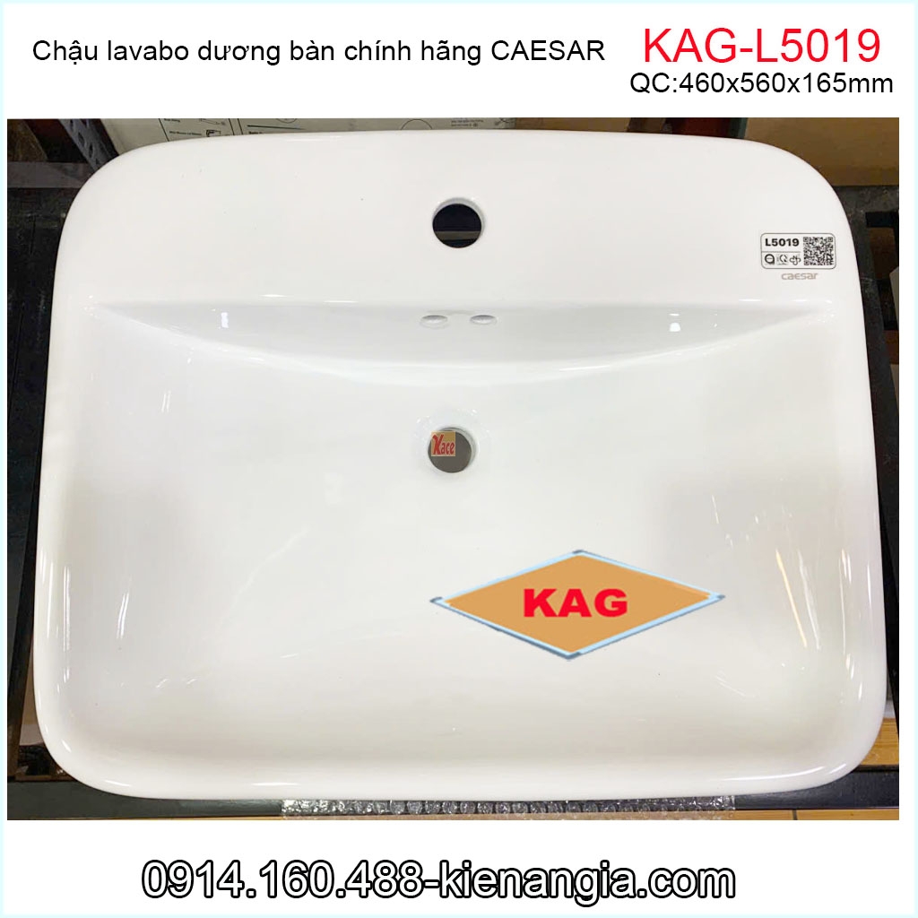 Chậu lavabo dương bàn chính hãng Caesar KAG-L5019