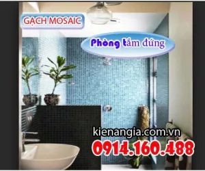 GẠCH MOSAIC TRANG TRÍ ĐIỂM NHẤN PHÒNG TẮM VÁCH KÍNH