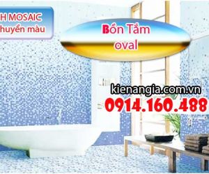 BỒN TẮM CHÂN RỒNG,BỒN TẮM OVAL TRANG TRÍ BẰNG GẠCH MOSAIC