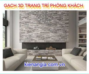 TRANG TRÍ PHÒNG KHÁCH Ô TIVI BẰNG GẠCH 3D