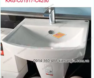 Chậu lavabo chân treo ốp tường COTTO Made in Thailand