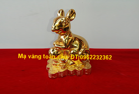 Chuột Phong Thủy May Mắn Mạ Vàng