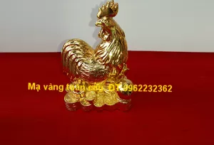 Linh vật gà trống phong thủy mạ vàng hút tài lộc