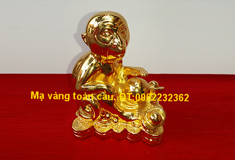 Quý Linh tượng Khỉ phong thủy mạ vàng
