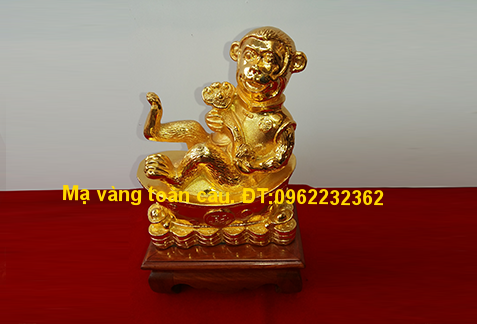 Tượng khỉ phong thủy mạ vàng