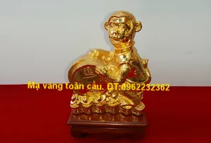 Tượng khỉ phong thủy mạ vàng phú quý, tài lộc
