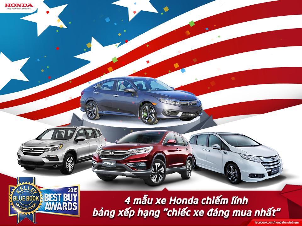 4 mẫu xe Honda chiếm lĩnh bảng xếp hạng: các xe đáng mua nhất tại Mỹ