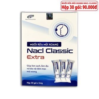NaCl Classic Extra - Muối rửa mũi xoang Làm sạch dịu nhẹ, bảo vệ niêm mạc mũi xoang (không có bình)