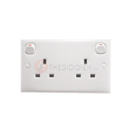 E25R_WE-Bộ ổ cắm đôi 3 chấu 13A có công tắc, kiểu Anh