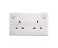 E25R_WE-Bộ ổ cắm đôi 3 chấu 13A có công tắc, kiểu Anh